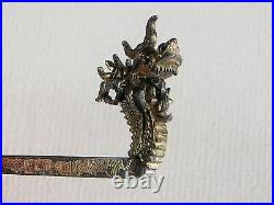 Antique Chinese hairpin with dragon head and two pins (3266)