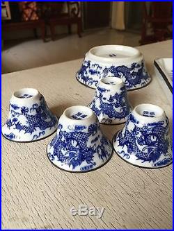 Antique Chinese porcelain teaset. Dragon painted. Low reserved