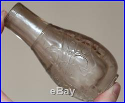 Antique Chinese rare carved rock crystal vase with dragons, QING DYNASTY Rare