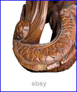 Antique Dragon Chinese Box-Wood Scecpture Ruyi Sceptre 19 Rare Read Description
