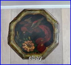 Antique Dragon Tea/Rice Wood Barrel Chinese 1800's Painted Dragon Fish Flowers