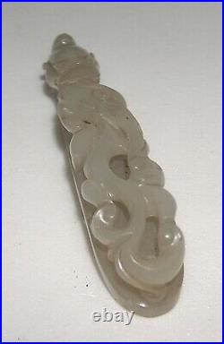 Antique Early Chinese Dynasty Hand Carved Jade Belt Buckle Dragon, Footed Animal