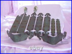 Antique Group Chinese Etched Bronze Cabinet Trim Hardware Dragon Birds Flower