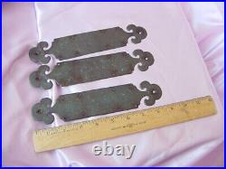 Antique Group Chinese Etched Bronze Cabinet Trim Hardware Dragon Birds Flower