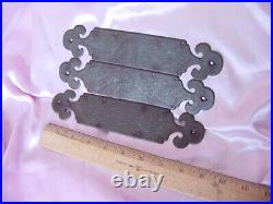 Antique Group Chinese Etched Bronze Cabinet Trim Hardware Dragon Birds Flower