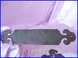 Antique Group Chinese Etched Bronze Cabinet Trim Hardware Dragon Birds Flower