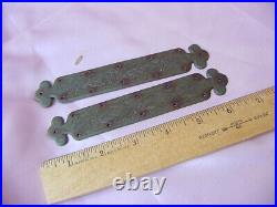 Antique Group Chinese Etched Bronze Cabinet Trim Hardware Dragon Birds Flower