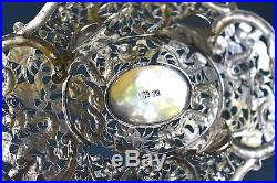 Antique HUNG CHONG Chinese Export Silver Dragon Pierced CALLING CARD TRAY As Is