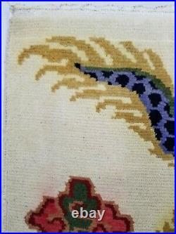 Antique Handmade Chinese Dragon Tibetan Art Deco Wool Meditation Rug 83x63cm