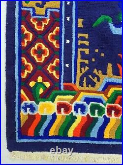 Antique Handmade Chinese Dragon Tibetan Art Deco Wool Oriental Rug Carpet 173x88