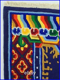Antique Handmade Chinese Dragon Tibetan Art Deco Wool Oriental Rug Carpet 173x88
