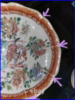 Antique Qianlong 18th century Chinese Dragon & Floral Porcelain Footed Bowl