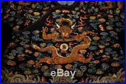 Antique Qing Chinese Silk Dragon Robe Rank Badge Stolen by Shawn Mei