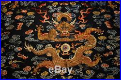 Antique Qing Chinese Silk Dragon Robe Rank Badge Stolen by Shawn Mei