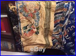 Antique Silk Chinese Imperial Qing shirt Embroidered Haori dragons kimono pienfu