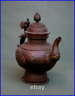 Antique Tibetan Teapot Tibet Chinese Dragon French Flea Market Find