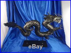 Antique Vintage Asian Chinese Hand Crafted Iron Dragon Statue Very Rare 18 1/2