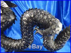 Antique Vintage Asian Chinese Hand Crafted Iron Dragon Statue Very Rare 18 1/2