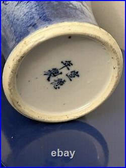 Antique/Vintage Chinese Blue &White Porcelain Dragon Vase, Four-character Signed