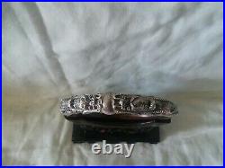 Antique/Vintage Chinese Double Dragons Silver Bamboo Bracelet