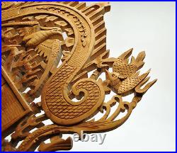 Antique/Vintage Chinese Dragon Phoenix Carved Wood Frame 14 1/2