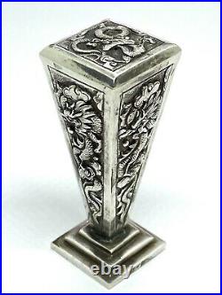Antique Vintage Chinese Dragon Sterling Silver Wax Seal Stamp 25. 74g