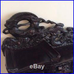 Antique Vintage Chinese Hand Carved Dragon Motif Oriental
