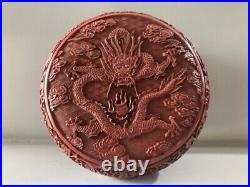 Antique Vintage Chinese Lacquerware Exquisite Dragon Jewelry Box Storage Box Art