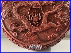 Antique Vintage Chinese Lacquerware Exquisite Dragon Jewelry Box Storage Box Art