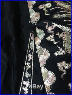 Antique/Vintage Chinese Metallic Dragon Embroidered Silk Jacket/Top Size M