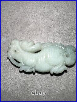 Antique/Vintage Chinese Pale Green Jade Carving/Pendant Of A Dragon