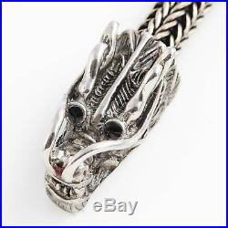 Antique Vintage Deco Sterling Silver Chinese Byzantine Biker Dragon Bracelet