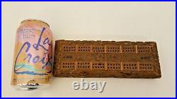 Antique Wood Cribbage Board Chinese Dragon