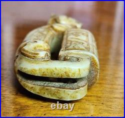 Antique chinese jade carved dragon pixiu 3.25