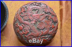 Antique chinese lacquer dragon boxes