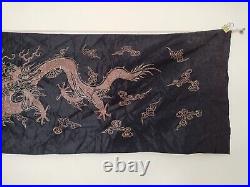 Antique chinese silk embroided dragon textile panel item465