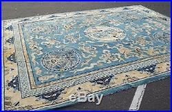 Auth Mid 19th C Antique Imperial Chinese 12x14'6 5 Claws Dragon Museum Rug NR