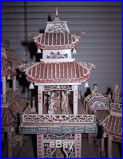 Beautiful Large Antique Finely Detailed Carved Chinese Bovine Dragon Boat