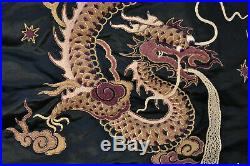 Broderie Chine 2 panneaux Dragon Antique Chinese embroidery embroidered Silk