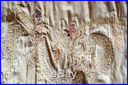 Broderie Chine 2 panneaux Dragon Antique Chinese embroidery embroidered Silk