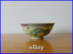 C. 19th Chinese Famille Rose Guangxu Yellow Dragon Porcelain Small Bowl