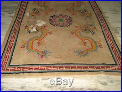 C1910 Antique Tibetan DRAGON Tibet rug wool chinese 8x6