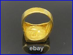 CHINESE 24K GOLD Vintage Antique Shiny Dragon Band Ring Sz 10.5 GR342