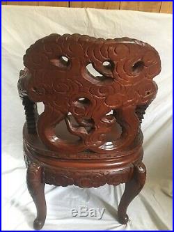 CHINESE CARVED DRAGON CHAIR 1880-1920 Mahogany wood. Great condition