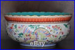 Chinese Famille Rose Antique Porcelain Bowl With Dragon