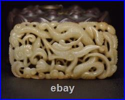 China Jade Hand-carved Chinese ceremonial dragon design brand pendant