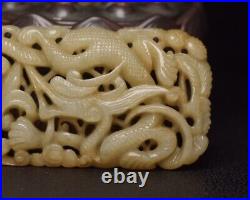 China Jade Hand-carved Chinese ceremonial dragon design brand pendant