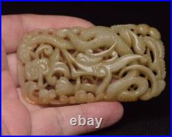 China Jade Hand-carved Chinese ceremonial dragon design brand pendant