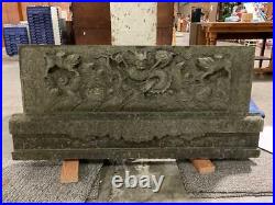 Chinese 16th Century Stone Antique Temple Garden Dragon Stele carving 500IBS