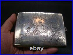 Chinese 1910's nice 4 claw dragon silver box (Lee yee King 90 silver) d7987